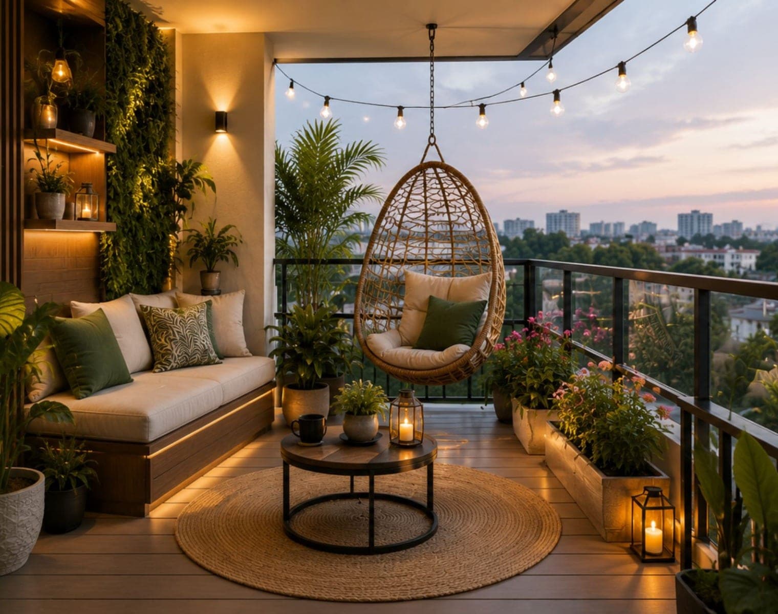 Balcony interior designed by GK Interior Design Solutions