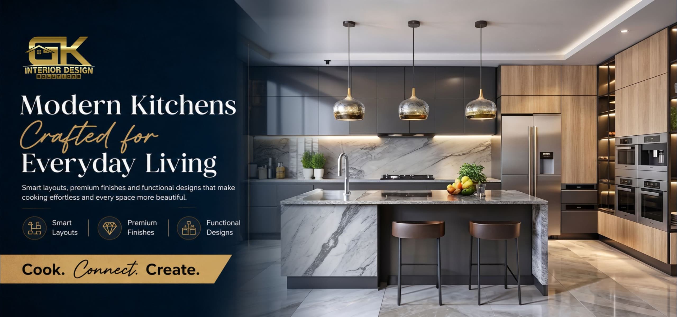 Modern kitchens crafted for everyday living — smart layouts, premium finishes and functional designs that make cooking effortless.